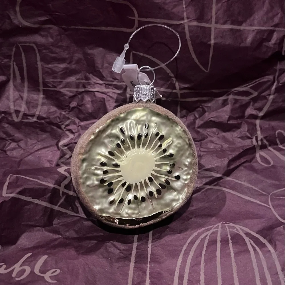Kiwi Glass Holiday Ornament